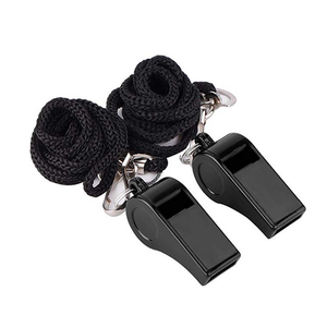 Silbato de cordón negro árbitro negro silbato de plástico Baloncesto Fútbol Voleibol Silbato de tenis para emergencias al aire libre - Product Image 3