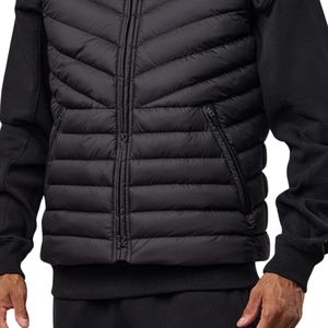 Veste matelassée noire à capuche pour homme, fermeture éclair intégrale, isolée, coupe-vent, thermique, pour sports de plein air, vêtements d'extérieur - Product Image 4