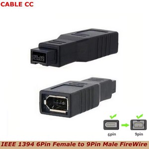 ไฟร์ไวร์<span class=keywords><strong>400</strong></span>/<span class=keywords><strong>800</strong></span>อะแดปเตอร์แปลง1394B IEEE1394a 6-PIN ตัวเมียไปยังตัวผู้9-pin สำหรับแล็ปท็อปกล้องดิจิตอล DV - Product Image 2