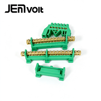 Barre de distribution neutre haute tension JEMA sur rail DIN, barre de liaison à la terre de type pont en laiton pour armoire de distribution électrique