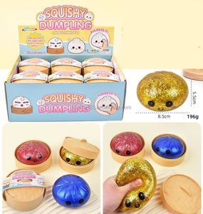 8.5*5.5cm Big Simulated Steamer Bun <b>Squishy</b> Colorful Face Glitter Bead Expression Fast Rebound Anti-stress Fidget Toy - Product Image 2
