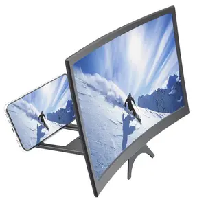 Mới phổ biến 12-inch màn hình cong 3D điện thoại màn hình khuếch đại điện thoại di động máy tính để bàn đứng