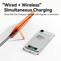 Batterie externe ultra-fine Pd20w avec logo personnalisé, mini batterie externe, chargeur portable, batterie externe magnétique sans fil 5000mah