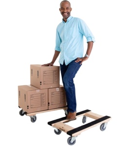 Chariot en bois de style H, capacité de chargement de 1200 lb, roulettes Colson de 3.5 po - Product Image 1