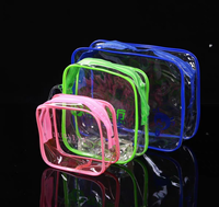 Sac de toilette transparent imperméable personnalisé en PVC pour cosmétiques, maquillage, voyage, avec fermeture éclair