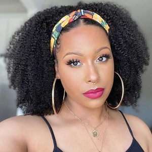 Vente en gros de vrais <span class=keywords><strong>cheveux</strong></span> humains 100 pour filles, <span class=keywords><strong>coiffure</strong></span> courte, bandeau pour femmes afro, perruques en <span class=keywords><strong>cheveux</strong></span> vierges, demi perruque afro frisée et crépue avec bandeau - Product Image 1