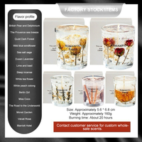 Molly Glory Home Decor Handgemachte extra lange Brenndauer Real Dried Flower Jelly Gel Duft kerzen