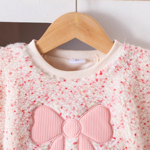 New Autumn Winter Thickened Cute Lace Trim <b>Patchwork</b> Loungewear Set for Kids Clothing Girls 2-7Y - Product Image 5