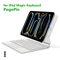 Keyboard Nirkabel USB-C 2.4Ghz Baru yang Luar Biasa untuk iPad Pro/Air dengan Desain Ultra Tipis, Touchpad & Lampu Latar LED 7 Warna