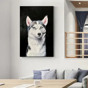 Modern Black And White Animal Painting Canvas Wall Arts Painting Realistic Painting for Hotel