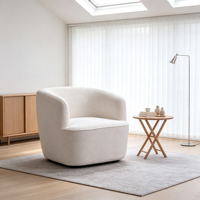 Fauteuil pivotant 360° CARLFORD, décoration de table basse, fauteuil de loisirs en tissu pour la maison ou l'hôtel, pour le salon, la chambre à coucher