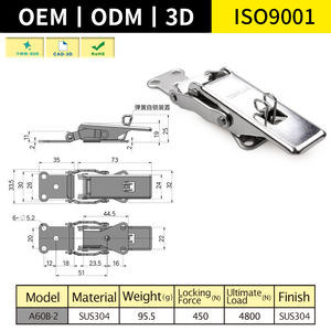 Tanja สลักล็อกสเตนเลสสตีลสำหรับสปริง, สลักล็อกด้วยตัวเองล็อกตู้เก็บของตัวล็อกบานพับ - Product Image 5