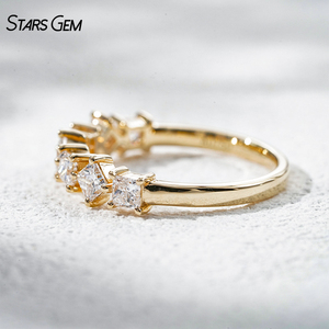 แหวนแต่งงาน StarsGem ทองคำแท้ 18K ชุบโรเดียม วินเทจ ประดับเพชรแล็บโกรว์ทรงปรินเซส น้ำหนัก 0.86 กะรัต DEF VS ของขวัญ - Product Image 3