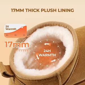 Confortable mode femmes classique hiver <span class=keywords><strong>daim</strong></span> en cuir véritable cheville bottes de neige Mini plate-forme plat anti-dérapant bottes - Product Image 2