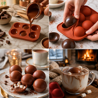 Moule en silicone OKSILICONE à 6 cavités semi-sphériques pour chocolat, gâteaux, gelées et poudings, 90g