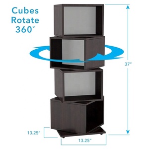 360 <strong>Spinning</strong> Book Storage Shelf Wood Rotating Revolving Bookshelkf <strong>Bookcase</strong> - Product Image 4