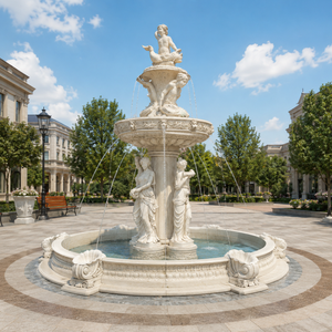 Fuente de Jardín de Piedra Europea con Esculturas Clásicas y Fuente de Agua para Decoración de Patio - Product Image 1