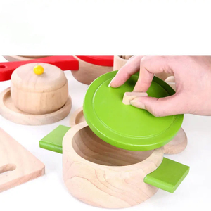 Juego <span class=keywords><strong>de</strong></span> <span class=keywords><strong>Cocina</strong></span> <span class=keywords><strong>de</strong></span> Madera para Niños, Juguete Educativo Montessori para Cortar Verduras y Preparar Ensaladas, Venta al por Mayor con MOQ Bajo y Personalización OEM - Product Image 4