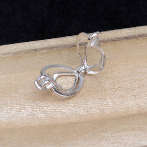 จี้เงินแท้ S925 รูปหัวใจ สำหรับงาน DIY  ฐานกลวง ขนาด 7-9 มม. รหัสสินค้า 6045 สำหรับเครื่องประดับมุก - Product Image 4