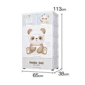 Adorabili cassetti portaoggetti multistrato con stampa Panda per bambini simpatici giocattoli multifunzionali e vestiti organizzatore di cassetti in plastica - Product Image 6