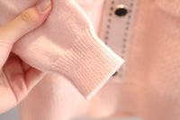 Ensemble de vêtements décontractés en tricot à manches longues pour filles de 3 à 4 ans, style doux avec nœuds, en polyester/nylon, respectueux de l'environnement