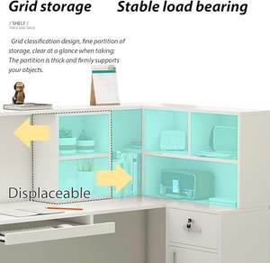Postes d'accueil avec étagère et tiroirs ouverts - Product Image 5
