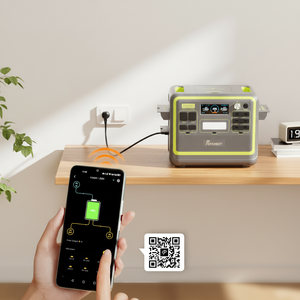 Estación de Energía Portátil de 2400W, 2048Wh LiFePO4, Fuente de Alimentación para Camping, Onda Sinusoidal Pura, Batería de Respaldo para Exteriores, 16 Puertos, 500W Solar - Product Image 1