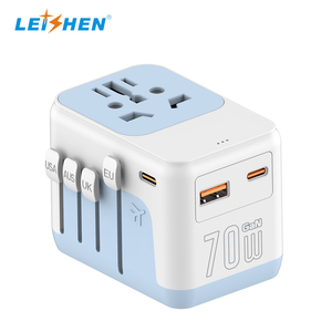 Adattatore da Viaggio Universale Colorato <span class=keywords><strong>con</strong></span> 2 USB-C e USB-A, Ricarica Rapida 70W, Adattatore di Alimentazione Internazionale per Regno Unito, Stati Uniti, UE, Australia, Asia - Product Image 5