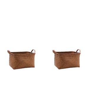 American Style Storage <b>Basket</b> Rectangle Imitation Rattan Woven Portable Clothing Organizer Home Use - Product Image 1