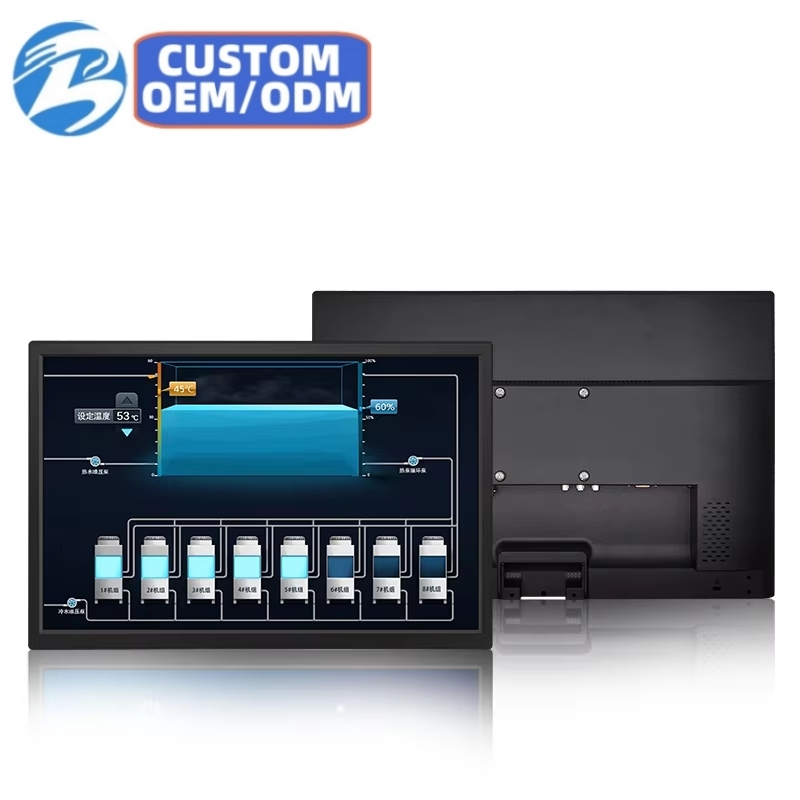 New 23.6 Inch 1920*1080 HD-MI VGA USB Resistive Touch Plastic TFT VESA Wall Mounted Industrial LCD Monitor for Business Use