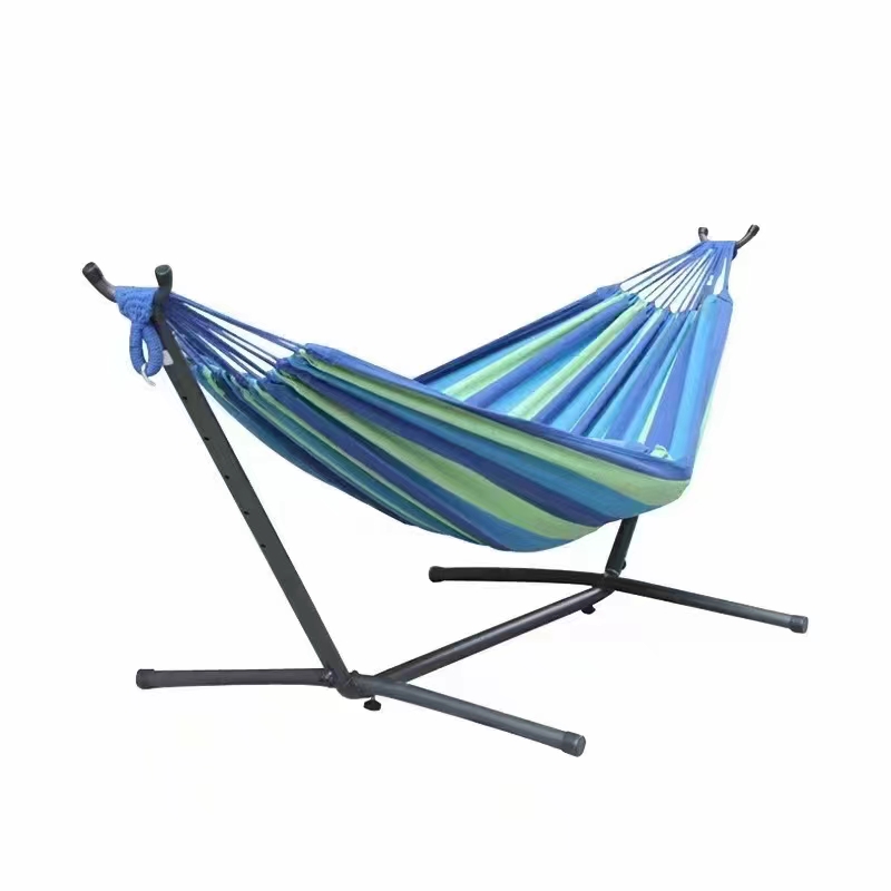 Rede com suporte Dobrável Camping Double Hammock Stand Outdoor Swing Cama Dupla Hammock Cadeira Com Armazenamento Carry Bag