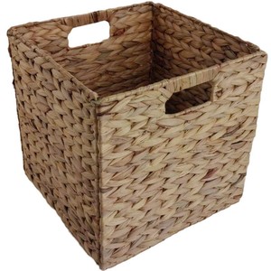 Panier de rangement en osier carré pliable, organisateur de vêtements, couleur naturelle, panier à linge pour chambre, solution de rangement domestique - Product Image 1