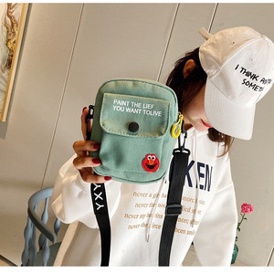 Sac à bandoulière tendance pour étudiante, sac à main décontracté en toile, sac messager extérieur pour téléphone, sac à bandoulière zippé pour filles - Product Image 5