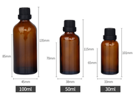 Bouteilles d'huile essentielle en verre brun de 10 ml avec bouchon et couvercle pour l'aromathérapie, les parfums et les huiles cosmétiques