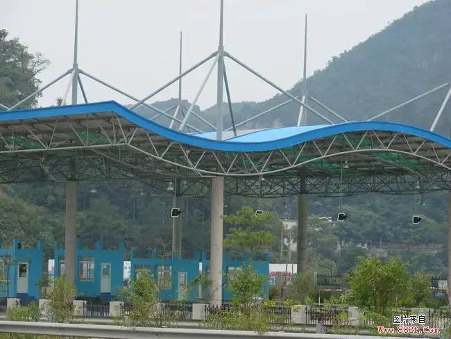 Toll gate için toptan üretim alanı çerçeve toll istasyonu yapısı uzay çerçeve
