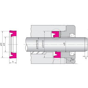 Joint d'étanchéité hydraulique en PU <span class=keywords><strong>de</strong></span> type IDI, joint en U asymétrique pour l'étanchéité <span class=keywords><strong>de</strong></span> la <span class=keywords><strong>tige</strong></span> <span class=keywords><strong>de</strong></span> cylindre - Product Image 5