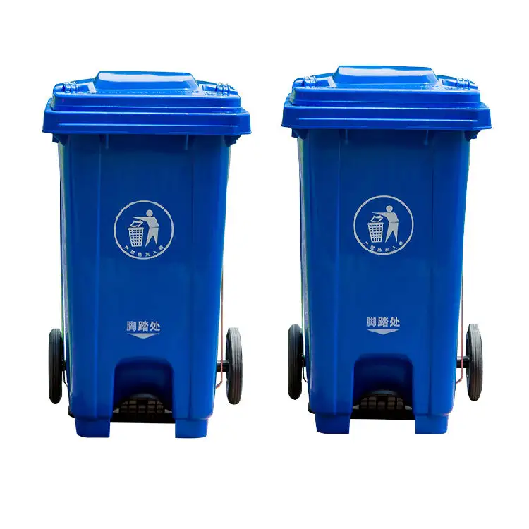 Trash Can 120L/240L/360L Customized Color Large Outdoor Public Recycling Trash Can Pedal Plastic