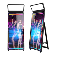 Großhandel 70-Zoll-Ultra-Thin Digital Selfie Magic Touchscreen Spiegel Photo Booth Maschine Kompatibler iPad SLR-Kamera drucker
