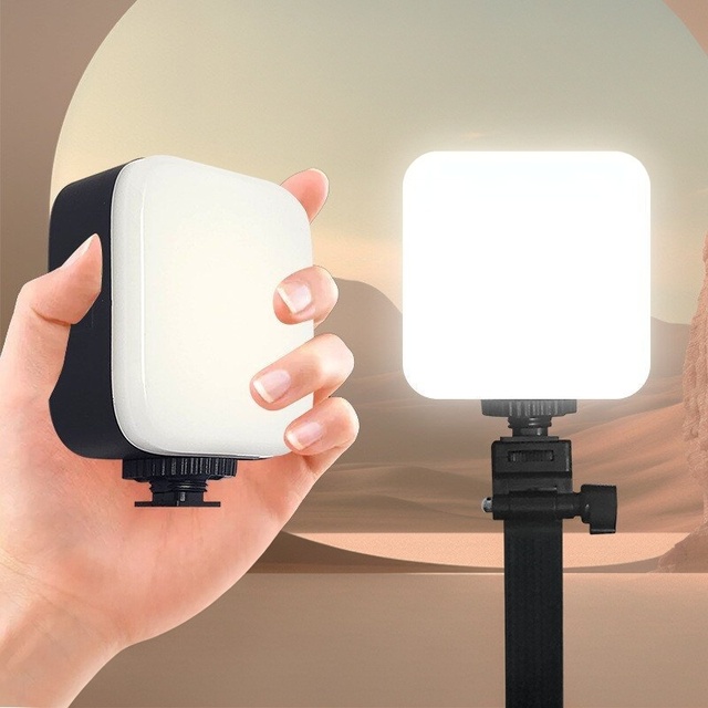 Mini Portable LED Video Light with RGB, Rechargeable Clip-On Fill Light for Phone, Laptop & Camera Vlogging