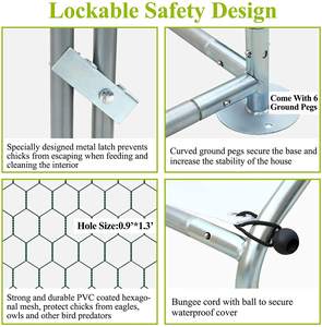 โรงเรือนเลี้ยงไก่แบบเดินเข้าได้ ขนาด 15 ลูกบาศก์เมตร หลังคาโค้ง โครงเหล็ก ขายส่ง BSCI  ตาข่ายโลหะสำหรับเลี้ยงไก่ - Product Image 4