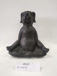 セラミックヨガフロッグ像; 庭や家の装飾のための禅ヨガカエルの置物を瞑想する - Product Image 3