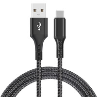 Naylon Örgülü Kılıflı ve Saf Bakır İletkenli USB Type-C Hızlı Şarj Veri Kablosu (Cep Telefonları ve Tabletler için)