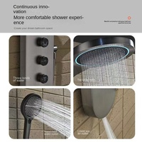 Nouveau design 2025 – Panneau de douche mural intelligent en laiton noir avec affichage numérique, fonction pluie et massage aquatique LED pour salle de bain (TikTok)