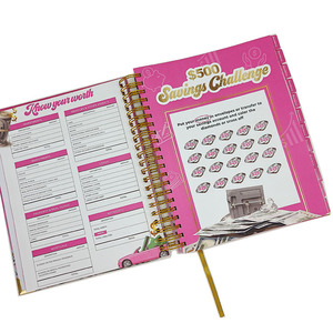 Planificateur de <span class=keywords><strong>budget</strong></span> de luxe impression mensuel Finance organisateur Journal or spirale couverture rigide pour les femmes - Product Image 3