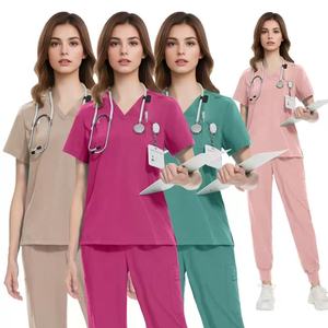 Hombre Mujer Trabajadores de la atención médica Conjuntos de fregado Estomatólogo Enfermera Ropa DE TRABAJO Lavado de manos Trajes de cepillado Mangas cortas divididas - Product Image 5
