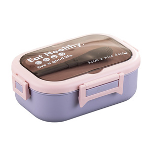 Factory Wholesale 304 Stainless Steel Air Tight Lunch Box Food Container Bento Box With Cutlery For Students Adults