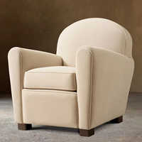Canapé simple en tissu avec base en chêne, fauteuil moderne et confortable pour salon