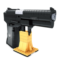 Pistola de Juguete QSZ92 de Alta Simulación, Bloques de Construcción Militares, Pistola de Mano Semiautomática Artificial, Set de Juguete con 327 Piezas de Ladrillos