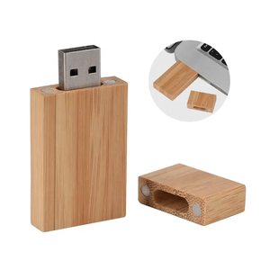 Clé USB magnétique en bois carrée de grande taille avec boîte en bois, logo personnalisable, clé USB pour cadeau promotionnel - Product Image 2