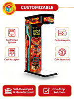 Machine d'arcade de test de force de boxe en gros, machine de jeu de frappe à monnayeur avec distribution de tickets